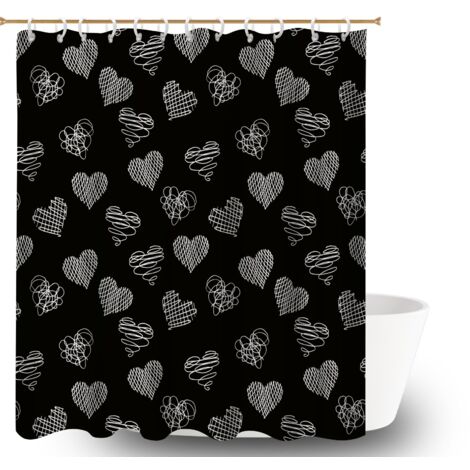 Rideau polyester pour douche 180x180 aéré bâche polyester douche pour avec accessoires assortis