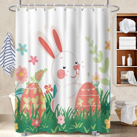 Rideau polyester pour douche 180x180 artistique bâche polyester douche pour personne à mobilité réduite