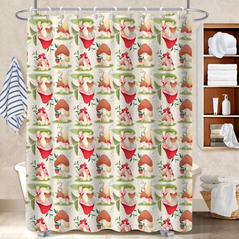 Rideau polyester pour douche 180x180 dessin housse de baignoire pour votre chalet à la montagne