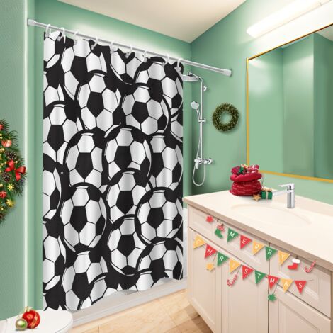 Rideau polyester pour douche 180x180 Évasion polyester pour salle de bain pour logement étudiant