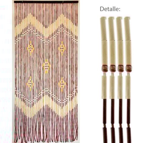 PLANETA HUERTO Rideau porte 42 bandes bambou 90 x 200 cm