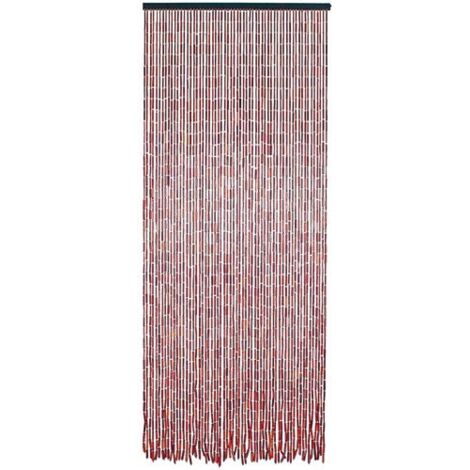 Rideau portière en bambou et perles de bois 90x200 cm – 52 bâtonnets – Coloris acajou pour délimitation d'espaces intérieurs – Morel