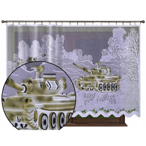 Rideau pour enfant TANKS, motif camouflage militaire, pour chambre de garçon, 300 x 150 cm