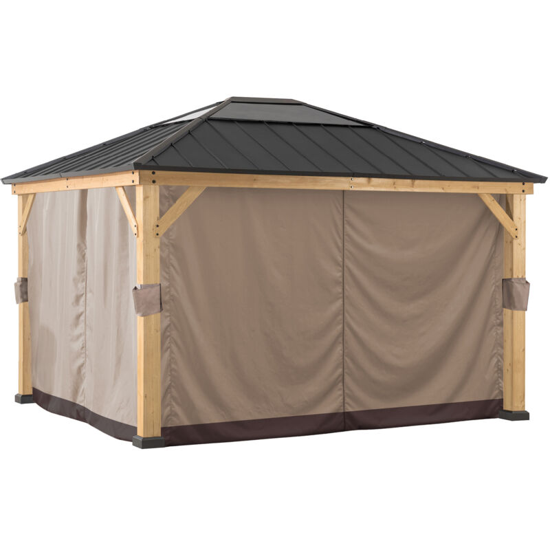 Sunjoy - Rideau pour gazebo en cèdre - 393cm x 452cm