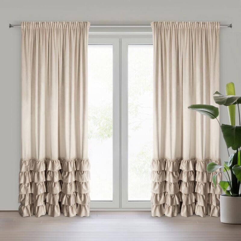 Rideau Prêt Carli Sur Ruban 140 X 270 Cm Beige