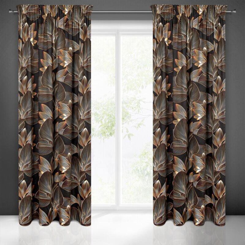 Rideau Prêt Larisa Sur Ruban 140 X 270 Cm Noir