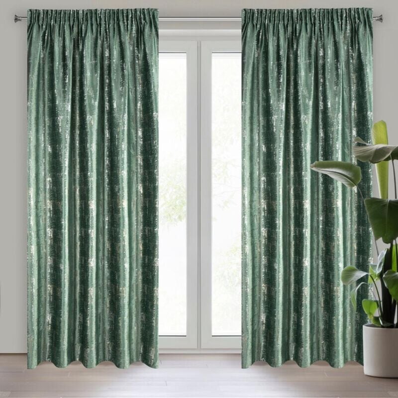 Rideau Prêt Vilma Sur Ruban 140 X 270 Cm Vert Foncé