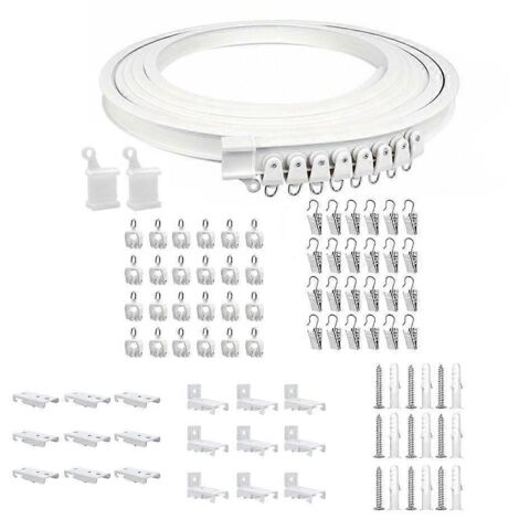 Rideau Rail 3 Mètres Kit d'Installation, Système de Voilage Sans Couture, Accessoire de Fenêtre Prêt à Monter, Longueur 3M pour Décoration Intérieure