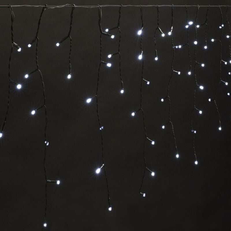 Rideau stalactite extérieur 1185x52cm blanc froid + transfo - Feeric lights & christmas