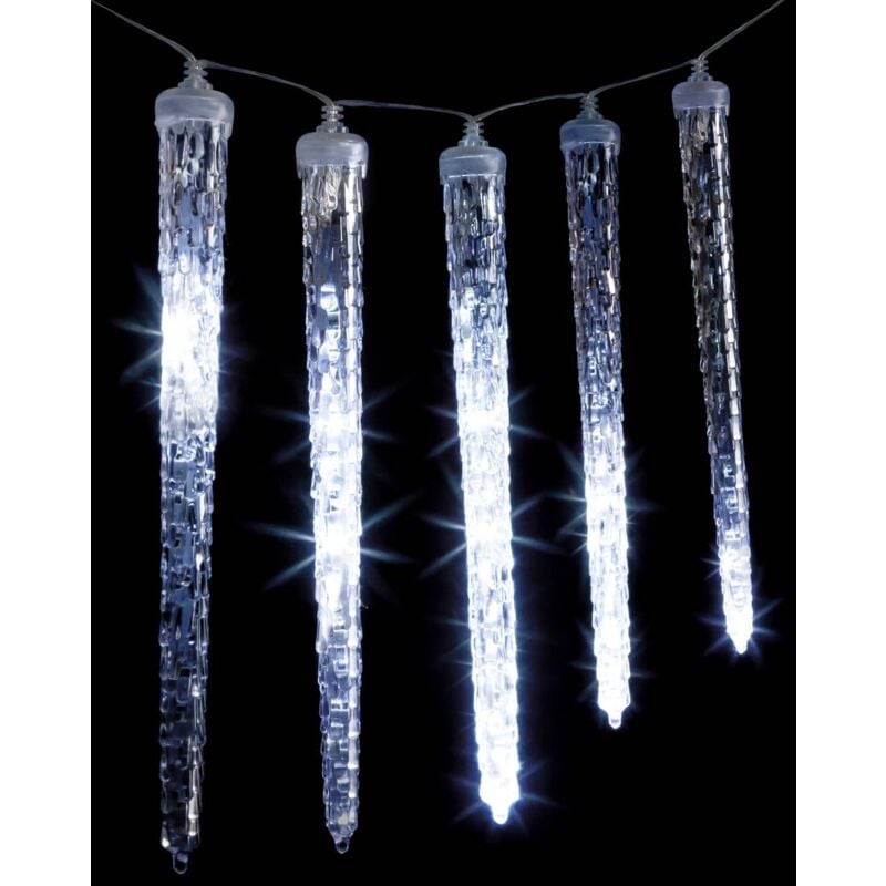 Rideau stalactite extérieur 10 glaçons 81 led blanc froid + transfo - Feeric lights & christmas