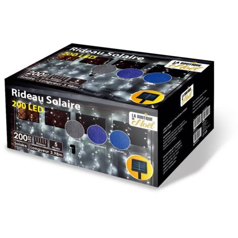 Rideau solaire lumineux à LED animé 5 fonctions 200 x 200 cm Multicolore
