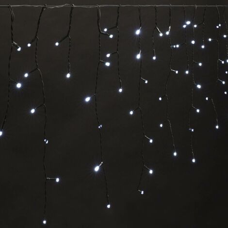 Rideau stalactite lumineux 360 LED Blanc froid 80 Tombées 8 Jeux de lumière - Feeric Christmas
