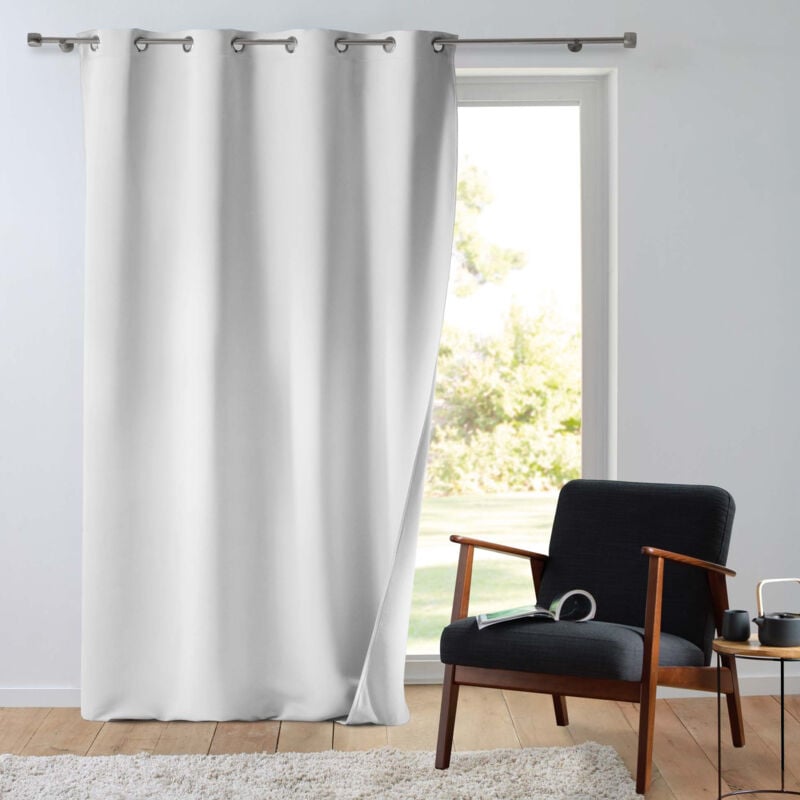 Douceur D'intérieur - Rideau tamisant 135 x 260 cm isolant thermique Micropolar Blanc