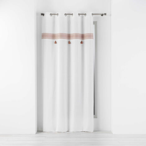 Rideau tamisant 140 x 240 cm 100% coton brodé Amaya Rose