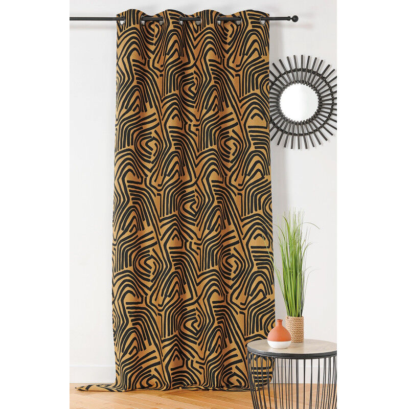 Rideau ethnique Nairobi - 140x260cm - Moutarde