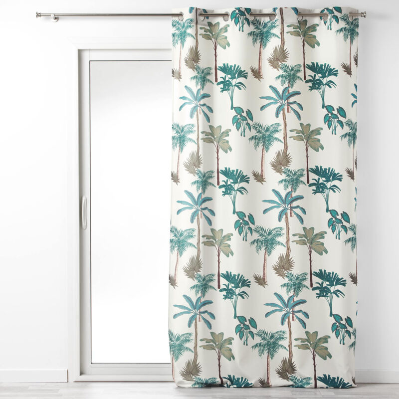 Rideau tamisant 140 x 260 cm polyester imprime banany