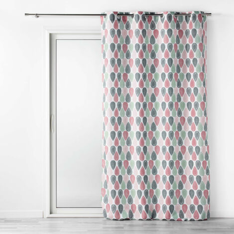 Rideau tamisant a oeillets L140 x H260 cm polyester Palpito Rose/Vert