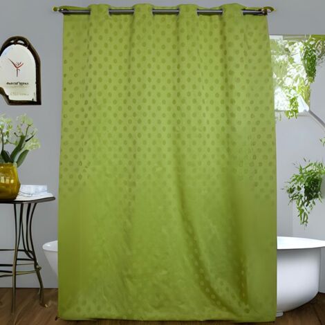 Rideau tamisant à pois Vert clair 140x260 cm