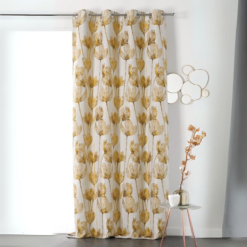 Rideau tamisant Coralie Jaune 135x270 cm