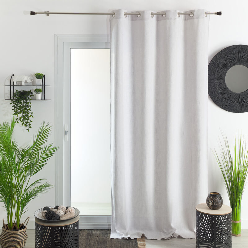 Rideau tamisant - - Effet tissé Blanc 140x260 cm