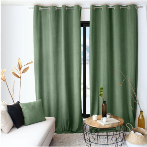 Rideau tamisant en velours Vert clair 140x260 cm