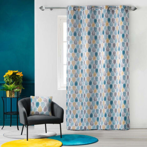 Rideau Tamisant "Palpito" 140x260cm Blanc & Bleu