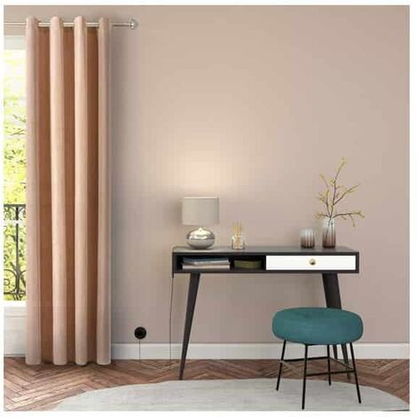 Rideau taupe aspect velours - 145x260cm - Beige