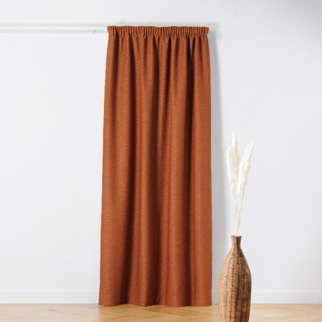 Rideau Thermique à Galon Fronceur  - Effet Bouclette Terracotta 140x260 cm