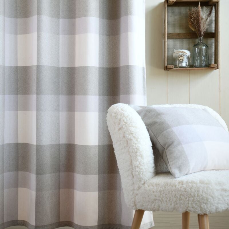 Rideau thermique et occultant - Effet laine chaleureux Gris 135x260 cm