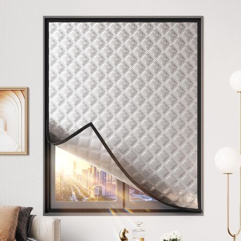 Rideau thermique isolant 120x150cm – Protection contre le froid et le bruit – Installation autocollante – Personnalisable pour fenêtres et portes