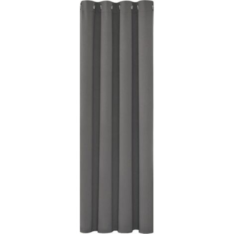 Rideau Thermique Isolant Anti Froid, 132x160 CM (Largeur x Hauteur), Rideaux Occultant pour Salon et Chambre, Design Moderne à Oeillets, Gris Clair, 1Pièces