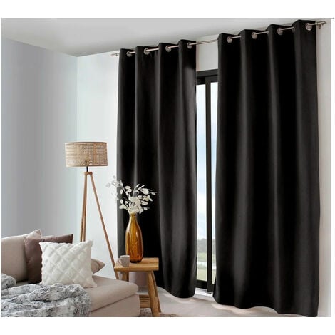 Rideau thermique Nordica Noir 135 x240 cm  - Enjoy Home