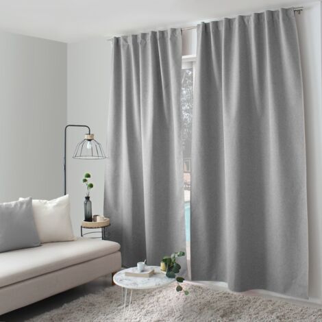 Rideau total occultant 140x240 pattes cachées Gris clair