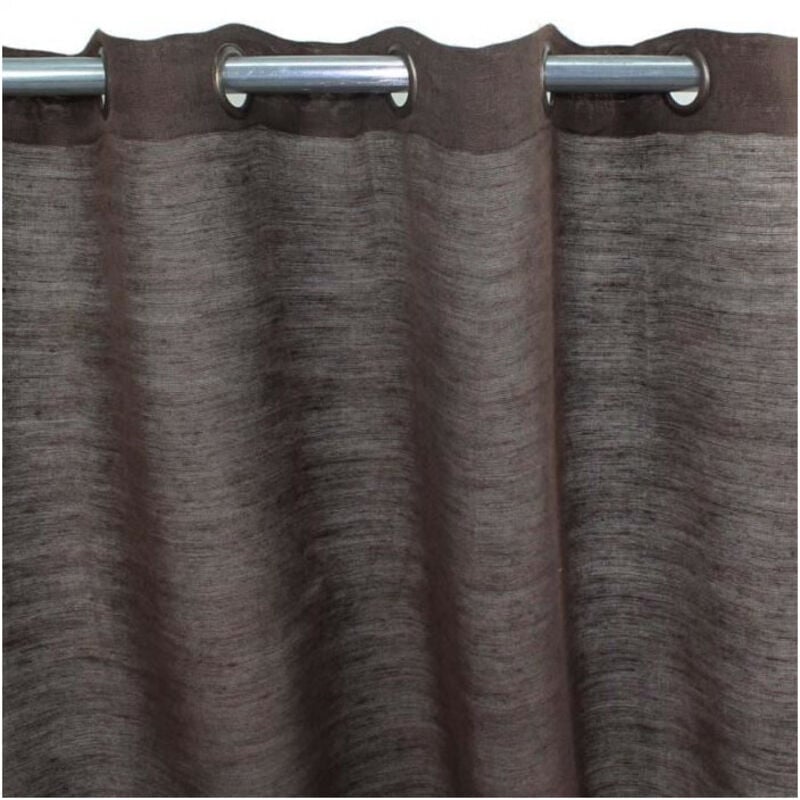 Tribu - Rideau en jute et coton marron 150x250