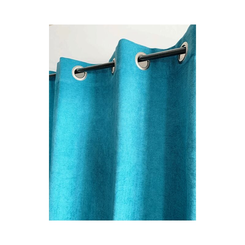 Linder - Rideau Turquoise Uni Phonique, Isolant, Thermique et Occultant - 140x260cm - Turquoise