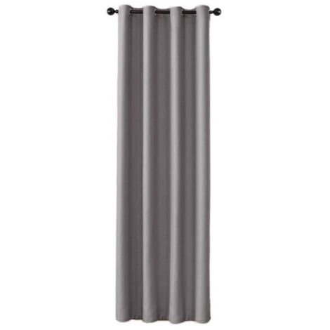Rideau Une Piece Occultants Thermique à Oeillet Solide Décoration de Fenêtre Pour Chambre 100 x 200 cm Gris