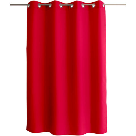 Rideau uni à oeillets Rouge 140x180 cm