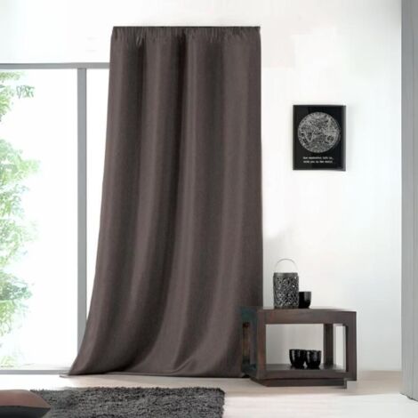 Rideau uni avec galon fronceur Beige 145x240 cm
