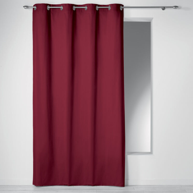 Rideau a oeillets 140 x 240 cm coton uni panama Bordeaux