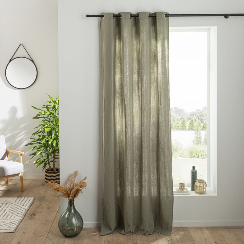 Rideau uni en gaze de coton oeillets à l'unité 140x260cm 596643