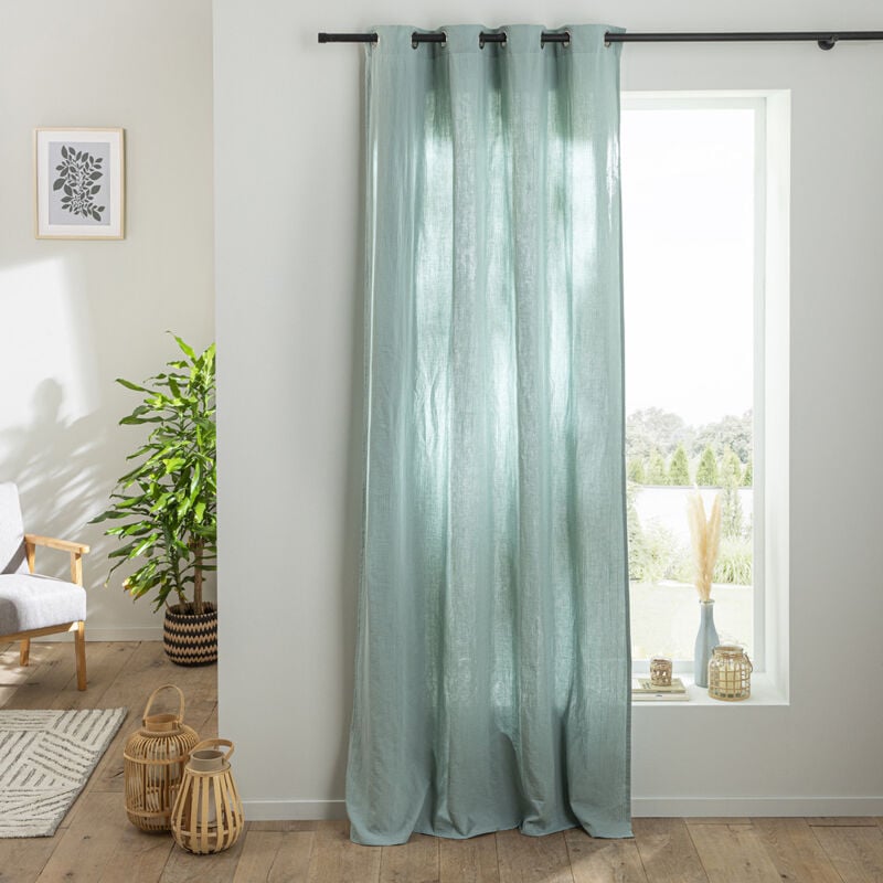 Rideau uni en gaze de coton oeillets à l'unité 140x300cm 6effc5