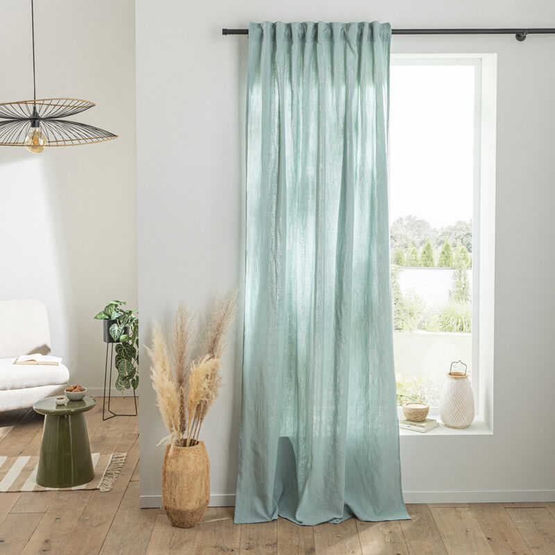 Rideau uni en gaze de coton pattes cachées à l'unité 140x260cm 6effc5