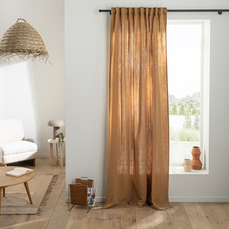 Future Home - Rideau uni en gaze de coton pattes cachées à l'unité 140x300cm c18600