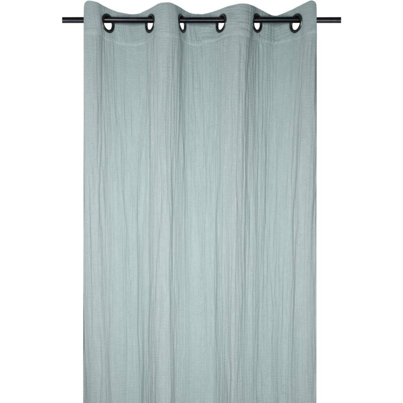 Rideau uni en viscose de bambou Vert tilleul 135x250 cm
