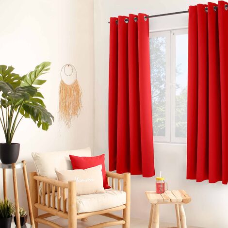 Rideau uni isolant et thermique Rouge 140x180 cm