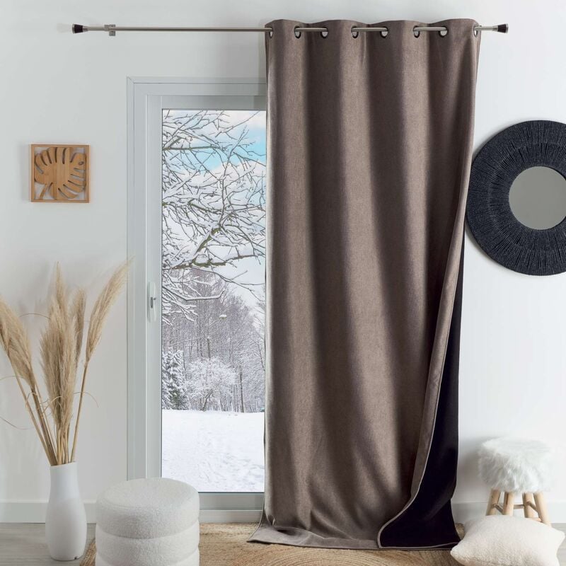 Homemaison - Rideau thermique phonique et semi occultant konfor Lin 140x260 cm
