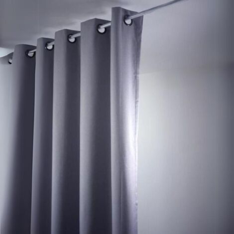 Rideau uni Oxford 100 % occultant Gris clair 140x240 cm