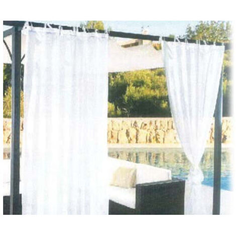 Rideau vélo pour gazebo en polyester 150x280 cm blanc