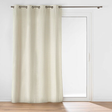 Rideau Velours Relief Naturel 140 x 260 cm – Swing – Œillets