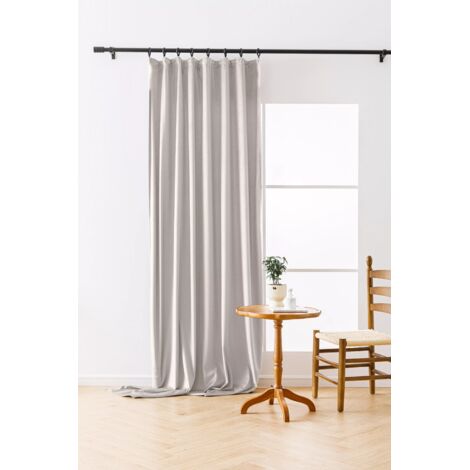 RIDEAU VELOURS SUR RUBAN 140x250 BLANC OCCULTANT
